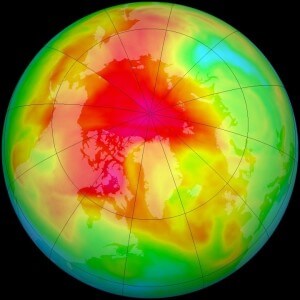  החור בשכבת האוזון מעל הקוטב הצפוני' 201. תצלום: NASA