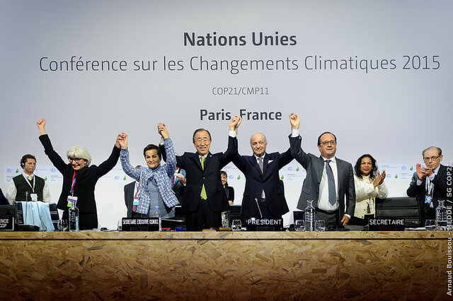 ההכרזה על הסכם פריז בדצמבר 2015. צילום: COP PARIS, Flickr