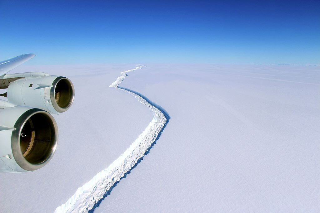 הסדק במדף הקרח לארסן ג. תצלום: NASA