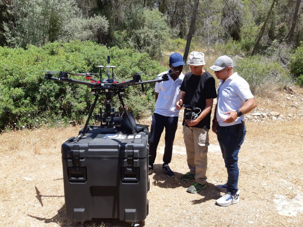Researchers using a drone. Photo by Netanel Fishman