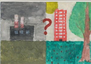 ציור של תלמיד בנושא זיהום אוויר. תצלום: Alternative Energy.flickr 
