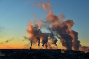 During the winter in Iceland, the sun takes about 2 hours to disappear over the horizon, which creates a gorgeous spectrum of colours in the sky. This photo captured beautifully both the stunning colours of the sunset and the production of renewable Geothermal energy, which powers 25% of Iceland.