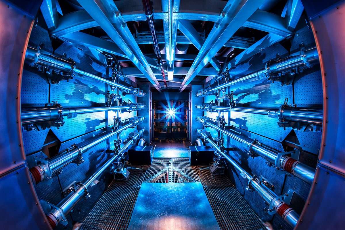 Preamplifier at the National Ignition Facility. Photo by Lawrence Livermore National Laboratory, CC BY-SA 3.0