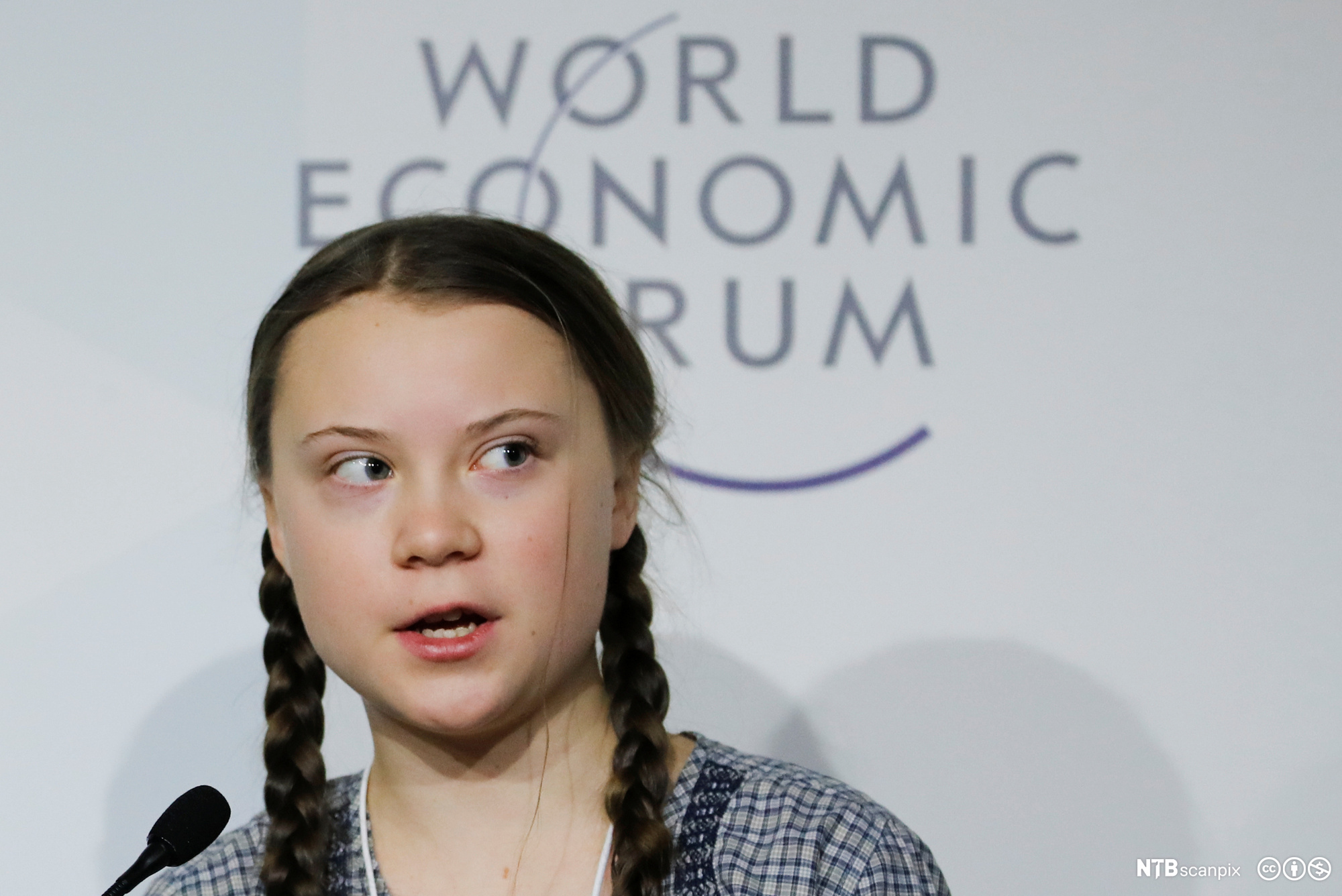 16-year old Swedish environmental activist Greta Thunberg takes part in a panel discussion during the World Economic Forum (WEF) annual meeting in Davos, Switzerland, January 25, 2019. REUTERS/Arnd Wiegmann